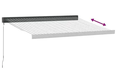 Copertină retractabilă antracit/alb, 3,5x2,5 m, textil/aluminiu - 5/5