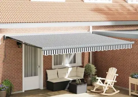 Copertină retractabilă antracit/alb, 4,5x3 m, textil/aluminiu - 1/5