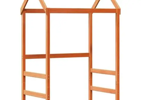 Set pat bancă cu acoperiș maro ceruit 90x190 cm lemn masiv pin - 4/5