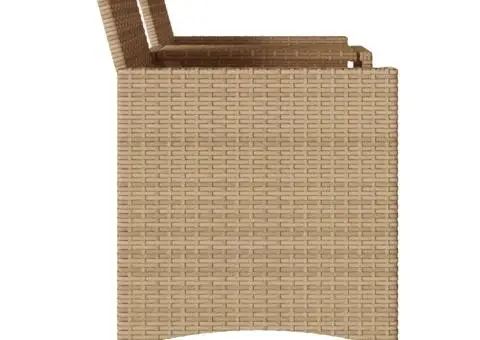 Canapea de grădină cu 2 locuri cu masă/perne, bej, poliratan - 5/5