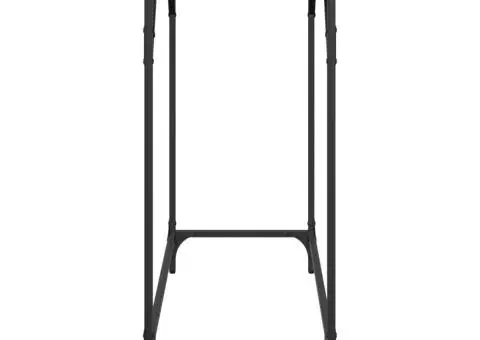 Măsuță de cafea, blat din sticlă negră, 80x35x81 cm, oțel - 5/5