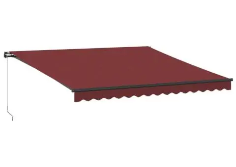 Copertina retractabilă manual cu LED-uri, vișiniu, 400x350 cm - 2/5