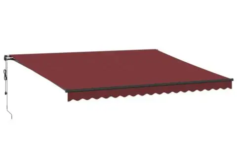 Copertina retractabilă automat cu LED-uri, vișiniu, 450x350 cm - 2/5