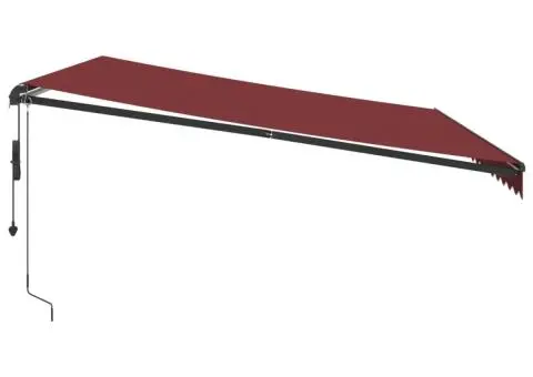 Copertina retractabilă automat cu LED-uri, vișiniu, 450x350 cm - 5/5