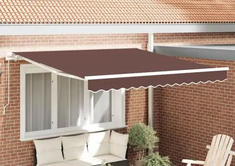 Copertină retractabilă manual, maro, 300x250 cm - 1/5