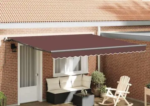 Copertină retractabilă manual, maro, 400x300 cm - 1/5