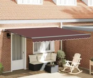 vidaXL Copertină retractabilă manual, maro, 400x300 cm
