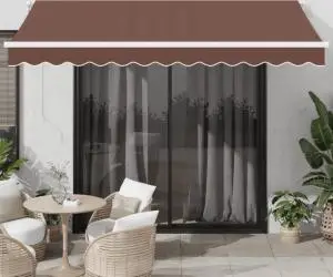 vidaXL Copertină retractabilă manual, maro, 350x250 cm