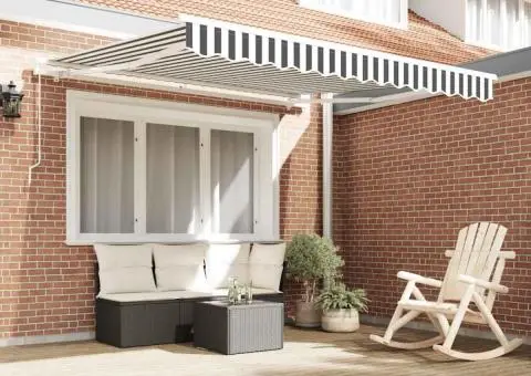 Copertină retractabilă manual, antracit/alb, 300x250 cm - 3/5