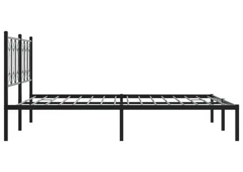 Cadru de pat metalic cu tăblie, negru, 160x200 cm - 5/5
