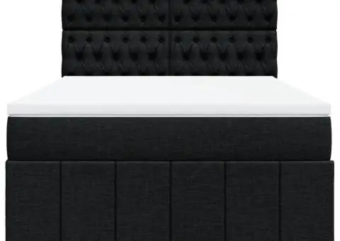 Pat box spring cu saltea, negru, 140x200 cm, textil - 4/5