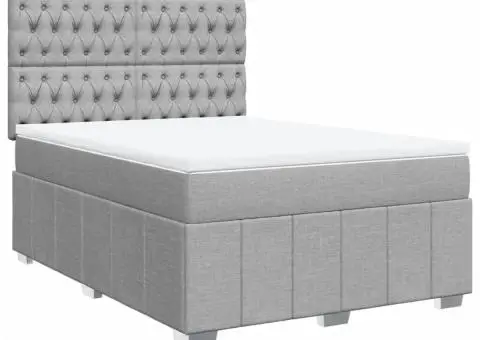 Pat continental, gri deschis, 140x200 cm, material textil - 2/5