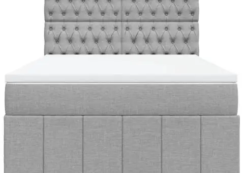 Pat continental, gri deschis, 140x200 cm, material textil - 4/5