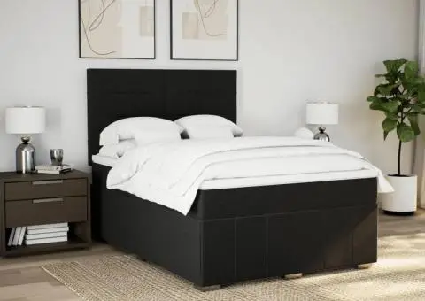 Pat box spring cu saltea, negru, 140x200 cm, textil - 3/5