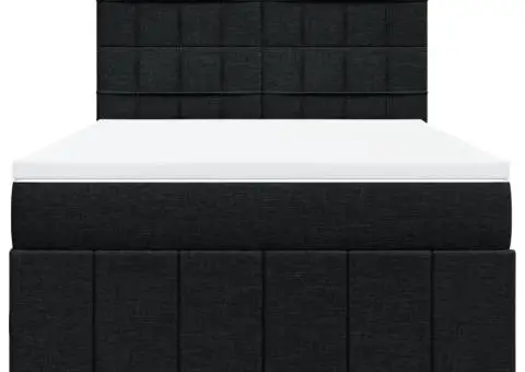Pat box spring cu saltea, negru, 140x200 cm, textil - 4/5