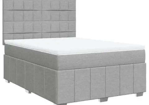 Pat continental, gri deschis, 140x200 cm, material textil - 2/5