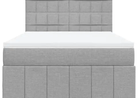 Pat continental, gri deschis, 140x200 cm, material textil - 4/5