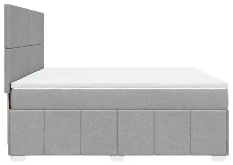 Pat continental, gri deschis, 180x200 cm, material textil - 5/5