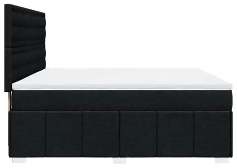 Pat box spring cu saltea, negru, 180x200 cm, catifea - 5/5