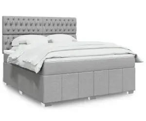 vidaXL Pat continental, gri deschis, 180x200 cm, material textil