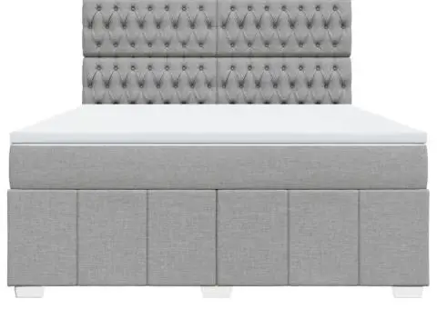 Pat continental, gri deschis, 180x200 cm, material textil - 4/5