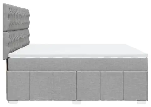 Pat continental, gri deschis, 180x200 cm, material textil - 5/5