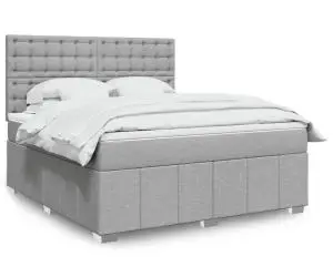 vidaXL Pat continental, gri deschis, 180x200 cm, material textil