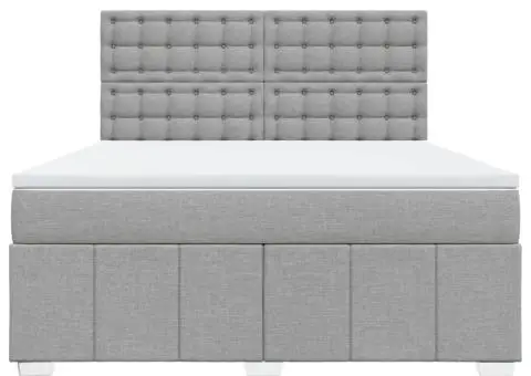 Pat continental, gri deschis, 180x200 cm, material textil - 4/5