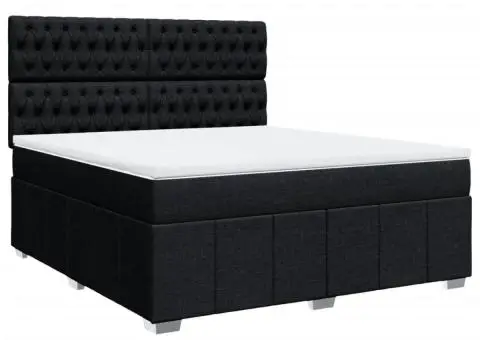 Pat box spring cu saltea, negru, 180x200 cm, catifea - 2/5