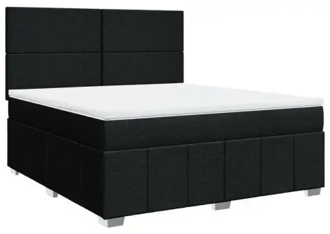 Pat box spring cu saltea, negru, 180x200 cm, catifea - 2/5