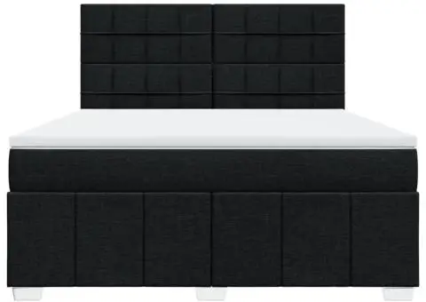 Pat box spring cu saltea, negru, 180x200 cm, catifea - 4/5