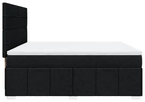 Pat box spring cu saltea, negru, 180x200 cm, catifea - 5/5