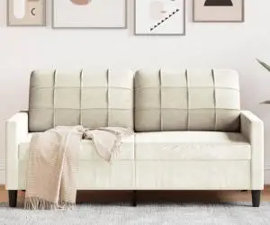 vidaXL Canapea cu 2 locuri, crem, 140 cm, catifea