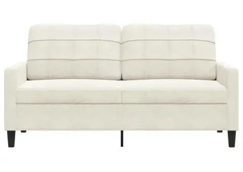 Canapea cu 2 locuri, crem, 140 cm, catifea - 4/5