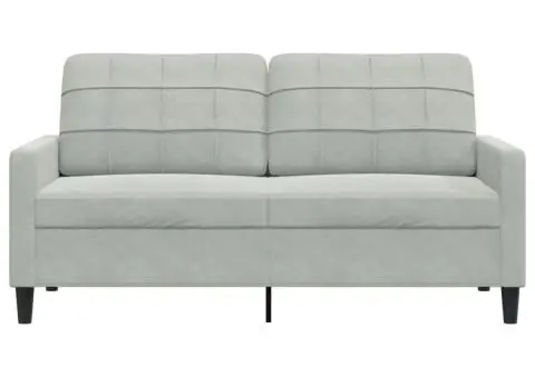 Canapea cu 2 locuri, gri deschis, 140 cm, catifea - 4/5