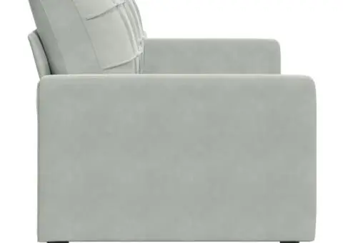 Canapea cu 2 locuri, gri deschis, 140 cm, catifea - 5/5