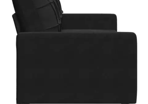 Canapea cu 3 locuri, Negru, 180 cm, catifea - 5/5