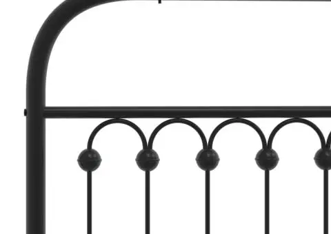 Tăblie de pat metalică, negru, 160 cm - 5/5