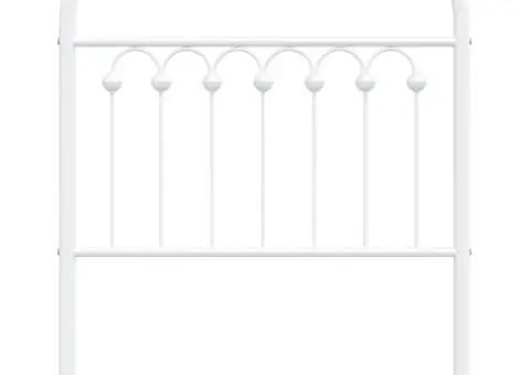 Tăblie de pat metalică, alb, 75 cm - 4/5