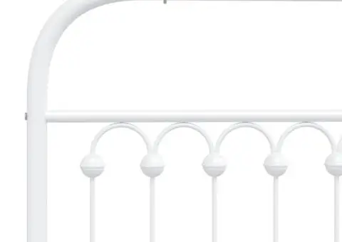 Tăblie de pat metalică, alb, 75 cm - 5/5