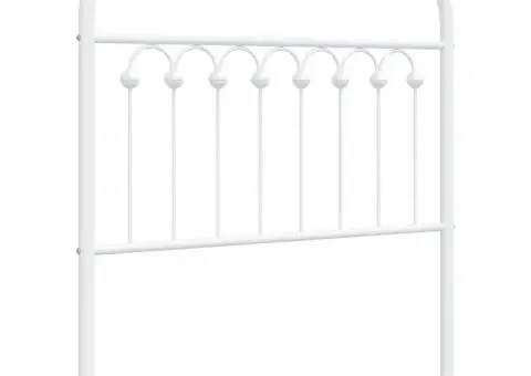 Tăblie de pat metalică, alb, 90 cm - 2/5