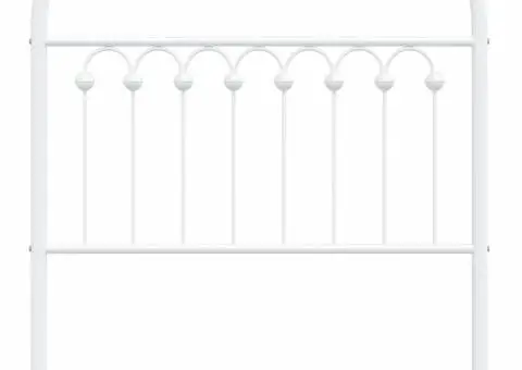 Tăblie de pat metalică, alb, 90 cm - 4/5