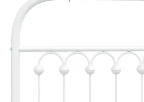 Tăblie de pat metalică, alb, 90 cm - 5/5