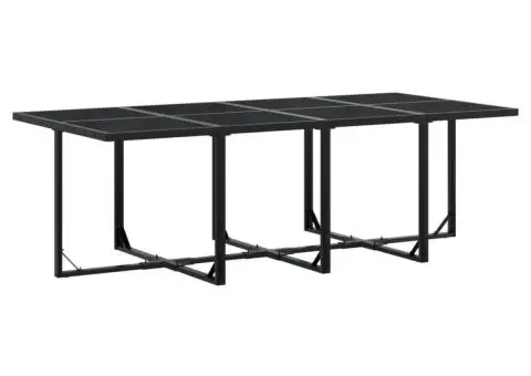 Set mobilier de grădină cu perne, 13 piese, negru, poliratan - 3/5