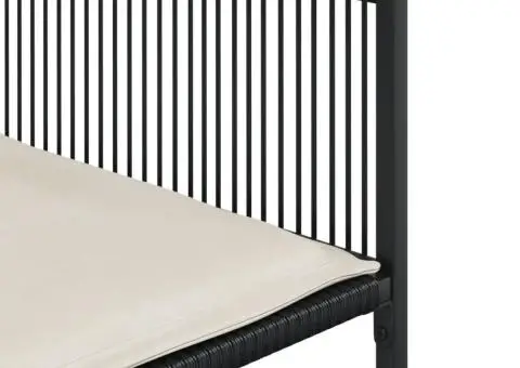 Set mobilier de grădină cu perne, 5 piese, negru, poliratan - 5/5