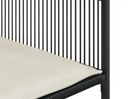 Set mobilier de grădină cu perne, 13 piese, negru, poliratan - 5/5