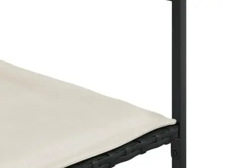 Set mobilier de grădină cu perne, 13 piese, negru, poliratan - 5/5