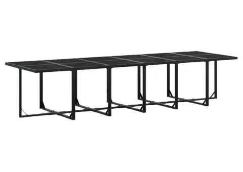 Set mobilier de grădină cu perne, 17 piese, negru, poliratan - 3/5