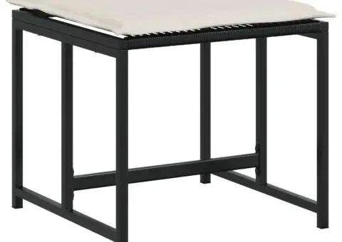 Set mobilier de grădină cu perne, 17 piese, negru, poliratan - 5/5