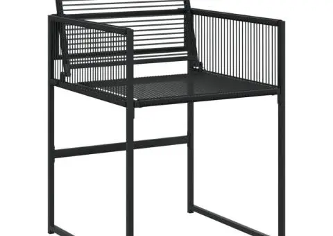 Set mobilier de grădină, 11 piese, negru, poliratan - 4/5